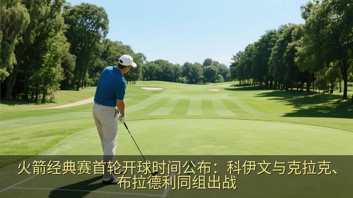 高尔夫球手在晴朗天气中准备开球