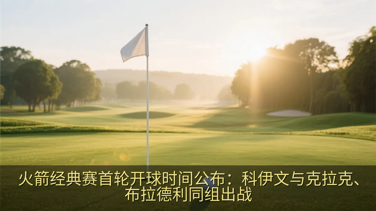 高尔夫球场果岭与旗杆