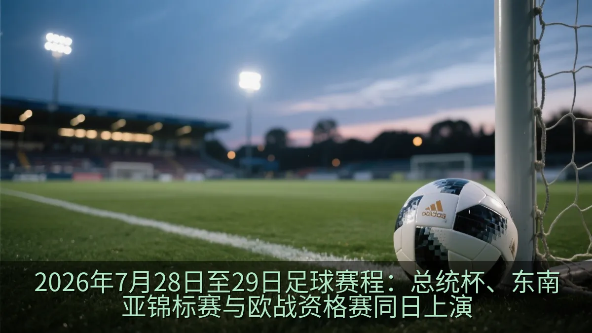 足球比赛前的球场灯光与草坪
